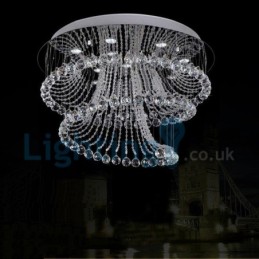 Moderný súčasný luster Závesné svietidlo na zapustenú montáž Crystal Rain Drop Light