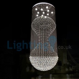Moderný súčasný luster Závesné svietidlo na zapustenú montáž Crystal Rain Drop Light