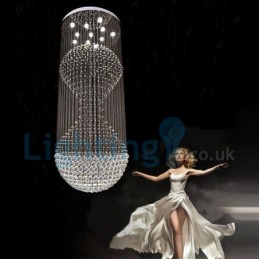 Moderný súčasný luster Závesné svietidlo na zapustenú montáž Crystal Rain Drop Light