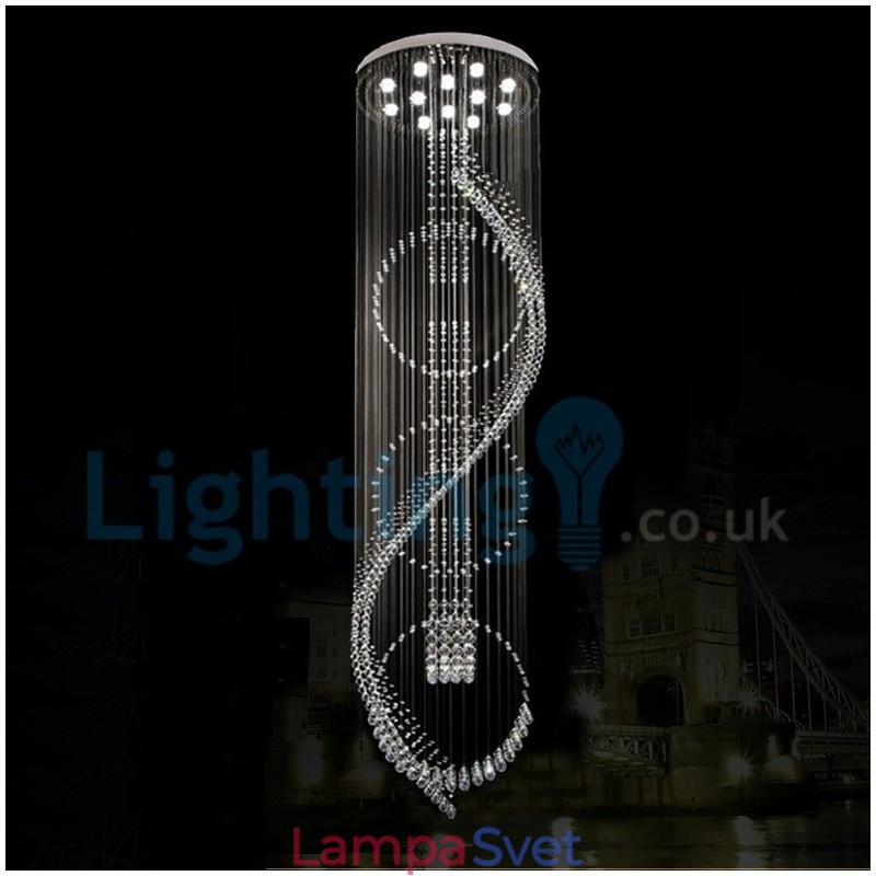 Moderný súčasný luster Závesné svietidlo na zapustenú montáž Crystal Rain Drop Light