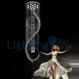 Moderný súčasný luster Závesné svietidlo na zapustenú montáž Crystal Rain Drop Light