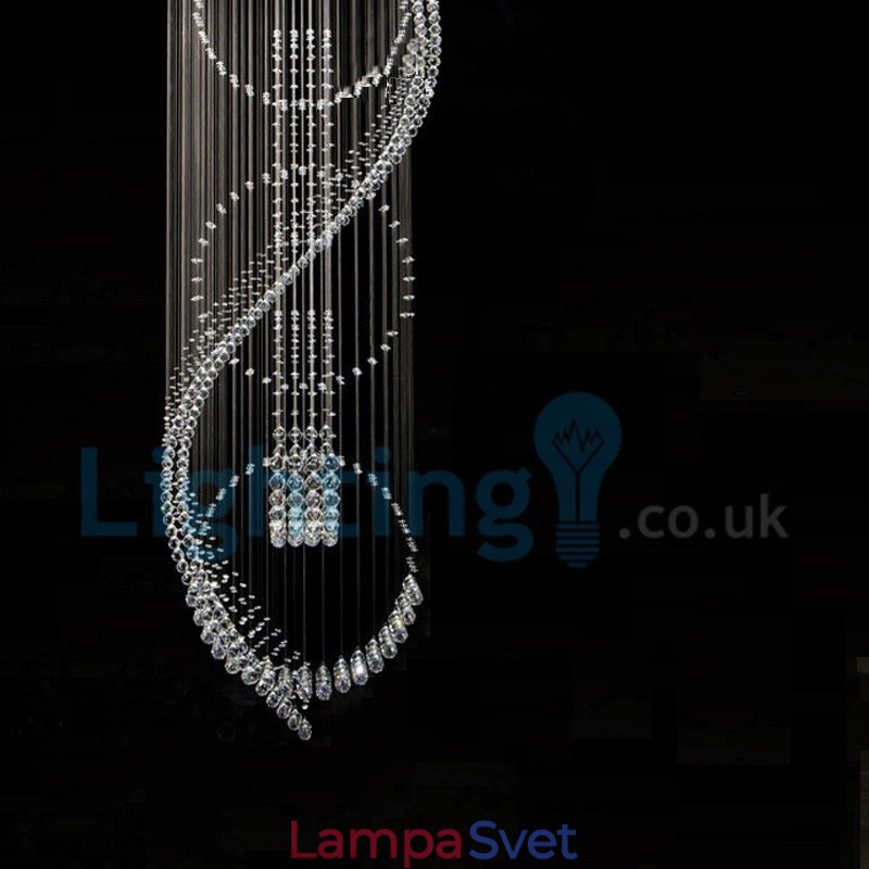 Moderný súčasný luster Závesné svietidlo na zapustenú montáž Crystal Rain Drop Light