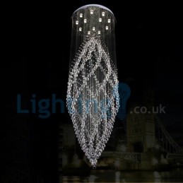 Moderný súčasný luster Závesné svietidlo na zapustenú montáž Crystal Rain Drop Light