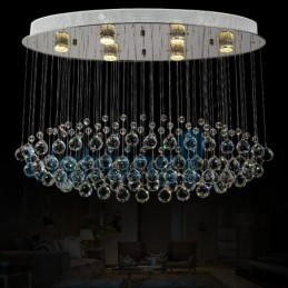 Moderný súčasný luster Závesné svietidlo na zapustenú montáž Crystal Rain Drop Light