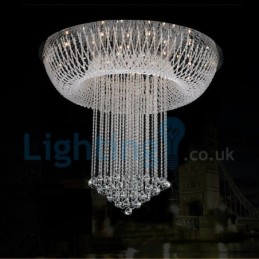 Moderný súčasný luster Závesné svietidlo na zapustenú montáž Crystal Rain Drop Light
