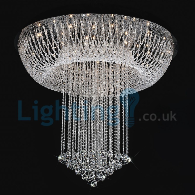 Moderný súčasný luster Závesné svietidlo na zapustenú montáž Crystal Rain Drop Light