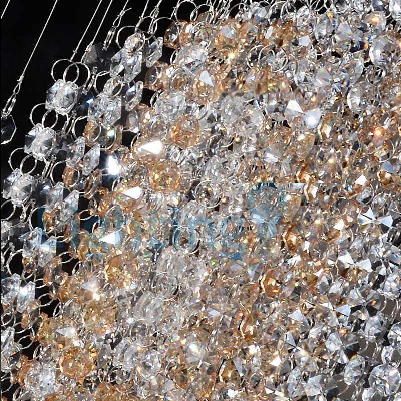 Moderný súčasný luster Závesné svietidlo na zapustenú montáž Crystal Rain Drop Light