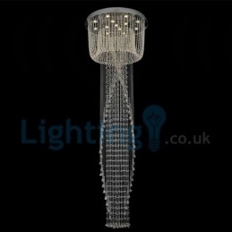 Moderný súčasný luster Závesné svietidlo na zapustenú montáž Crystal Rain Drop Light