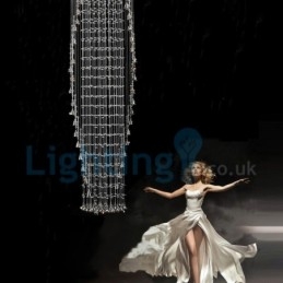 Moderný súčasný luster Závesné svietidlo na zapustenú montáž Crystal Rain Drop Light