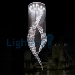 Moderný súčasný luster Závesné svietidlo na zapustenú montáž Crystal Rain Drop Light