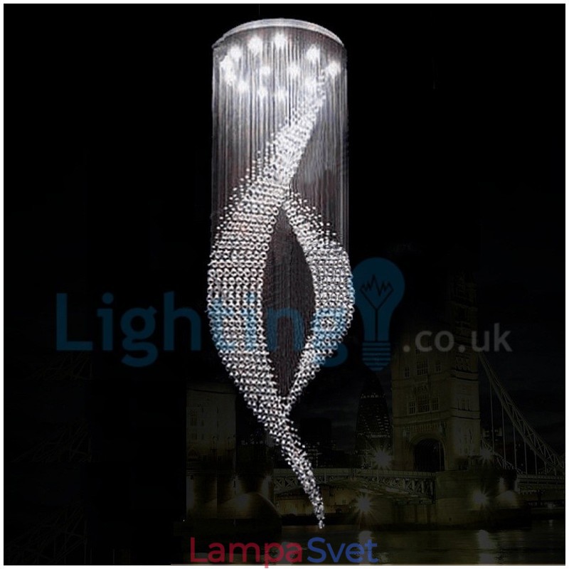Moderný súčasný luster Závesné svietidlo na zapustenú montáž Crystal Rain Drop Light