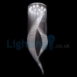 Moderný súčasný luster Závesné svietidlo na zapustenú montáž Crystal Rain Drop Light