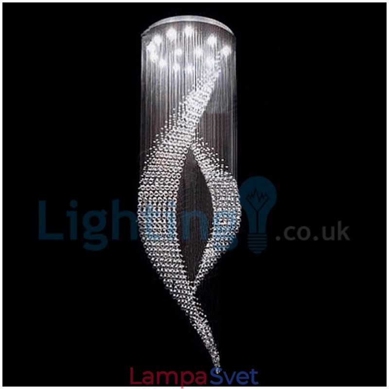 Moderný súčasný luster Závesné svietidlo na zapustenú montáž Crystal Rain Drop Light