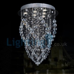 Moderný súčasný luster Závesné svietidlo na zapustenú montáž Crystal Rain Drop Light
