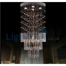 Moderný súčasný luster Závesné svietidlo na zapustenú montáž Crystal Rain Drop Light