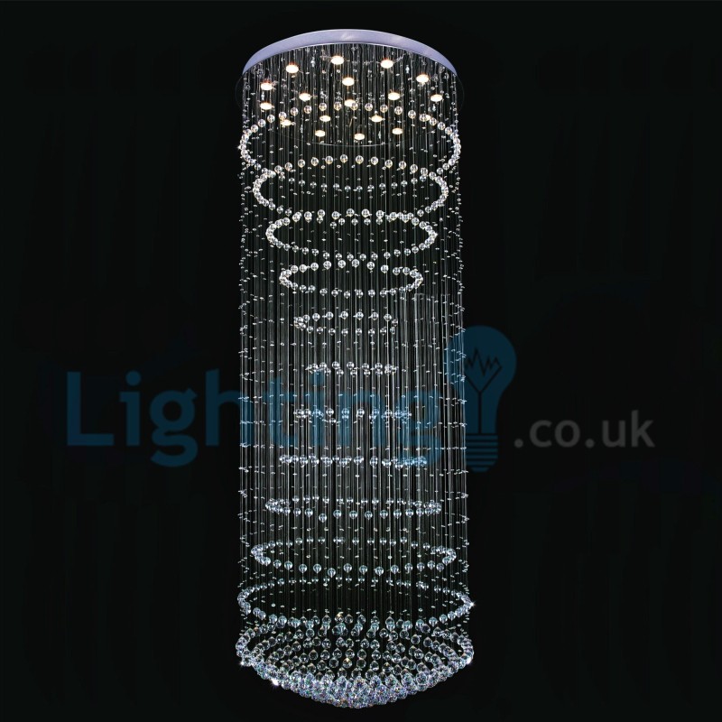 Moderný súčasný luster Závesné svietidlo na zapustenú montáž Crystal Rain Drop Light