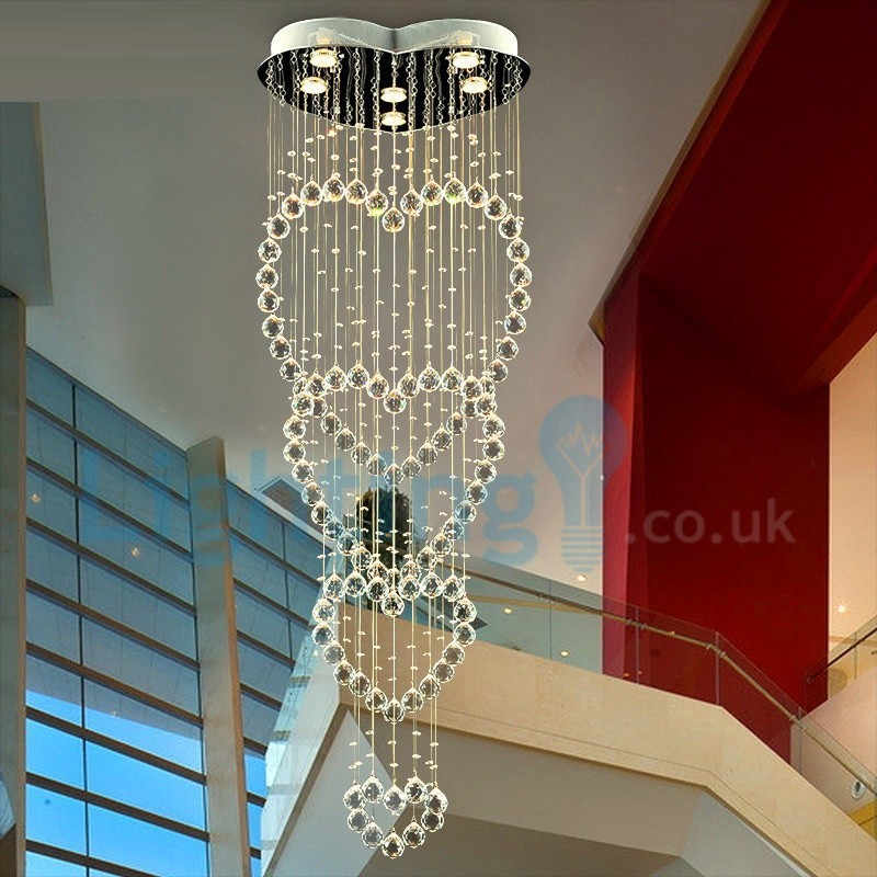 Moderný súčasný luster Závesné svietidlo na zapustenú montáž Crystal Rain Drop Light