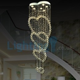 Moderný súčasný luster Závesné svietidlo na zapustenú montáž Crystal Rain Drop Light