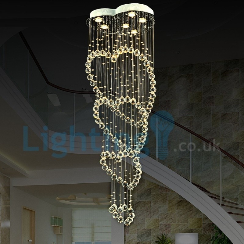 Moderný súčasný luster Závesné svietidlo na zapustenú montáž Crystal Rain Drop Light