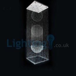 Moderný súčasný luster Závesné svietidlo na zapustenú montáž Crystal Rain Drop Light