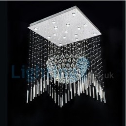 Moderný súčasný luster Závesné svietidlo na zapustenú montáž Crystal Rain Drop Light