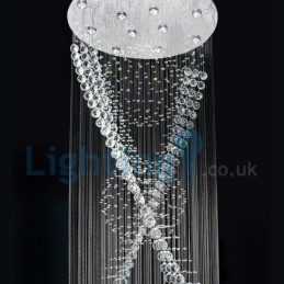 Moderný súčasný luster Závesné svietidlo na zapustenú montáž Crystal Rain Drop Light