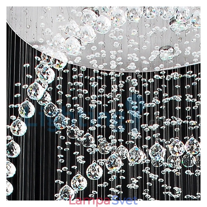 Moderný súčasný luster Závesné svietidlo na zapustenú montáž Crystal Rain Drop Light