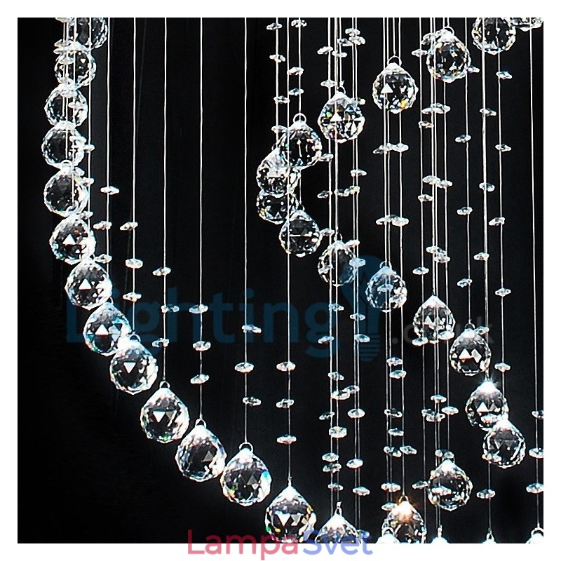 Moderný súčasný luster Závesné svietidlo na zapustenú montáž Crystal Rain Drop Light