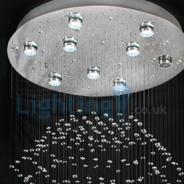 Moderný súčasný luster Závesné svietidlo na zapustenú montáž Crystal Rain Drop Light