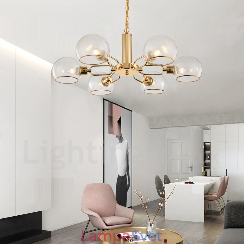 6 svetiel Nordic Postmodern Creative Glass Luster Magic Bean