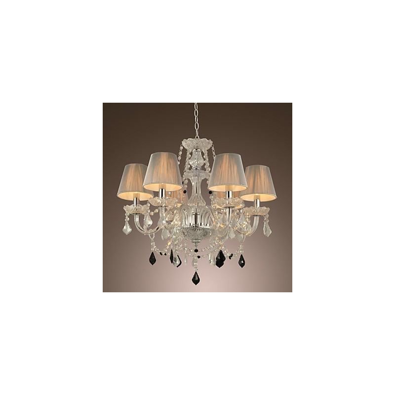 Luster Crystal Luxury Modern 1 Tiers Living 6 Lights