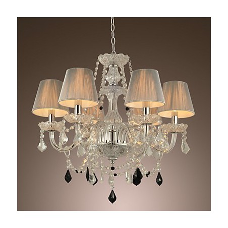 Luster Crystal Luxury Modern 1 Tiers Living 6 Lights