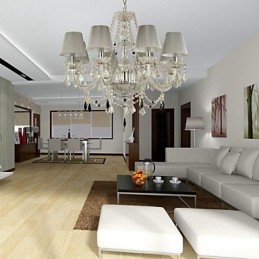 Luster Crystal Luxury Modern 1 Tiers Living 6 Lights