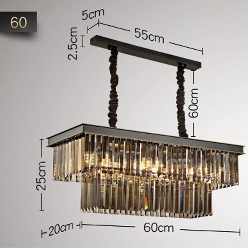 Retro Crystal Pendant Light Cafe Výstavná sieň