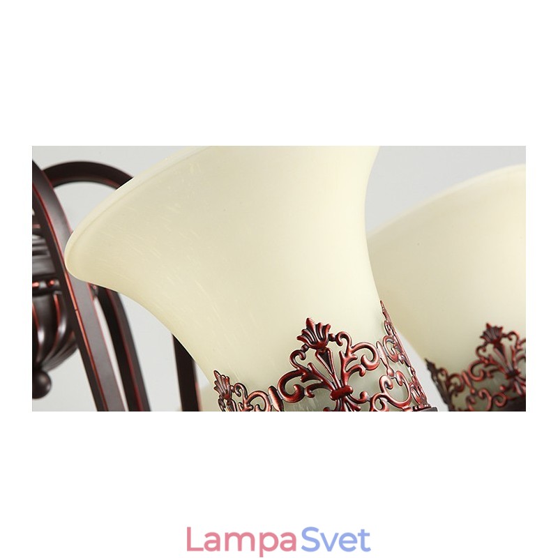 24 svetiel vysoký strop Vintage vidiecka ostrovná maľba kovový luster so sklenenými tienidlami vysoký strop