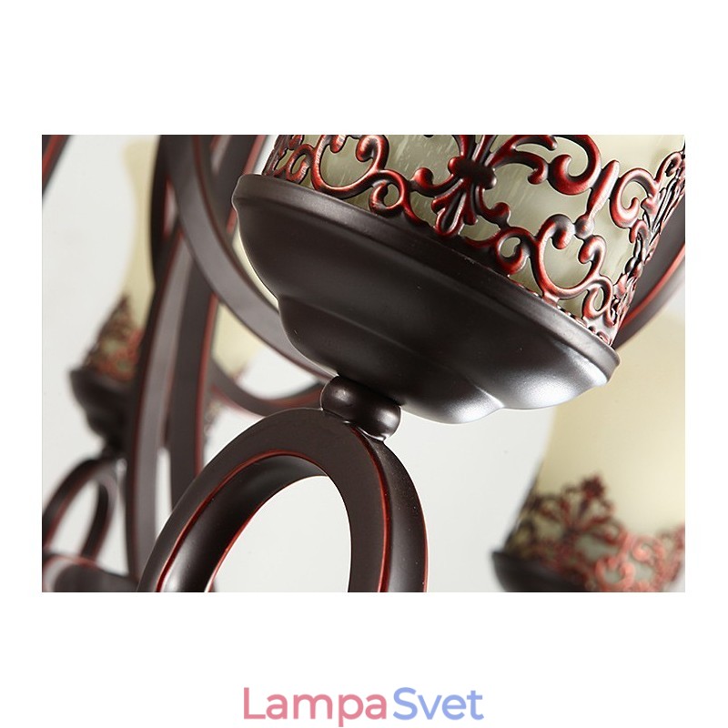24 svetiel vysoký strop Vintage vidiecka ostrovná maľba kovový luster so sklenenými tienidlami vysoký strop