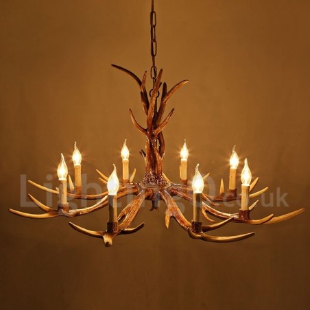 8 Ľahký rustikálny umelecký retro parohový luster Vintage Candle 8 Ľahký rustikálny umelecký retro parohový luster Vintage Candle