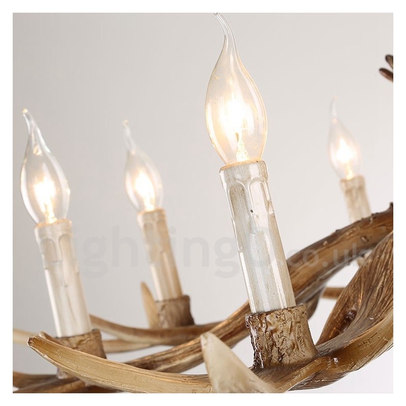 8 Ľahký rustikálny umelecký retro parohový luster Vintage Candle