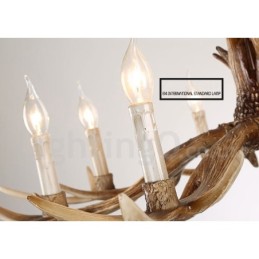 8 Ľahký rustikálny umelecký retro parohový luster Vintage Candle