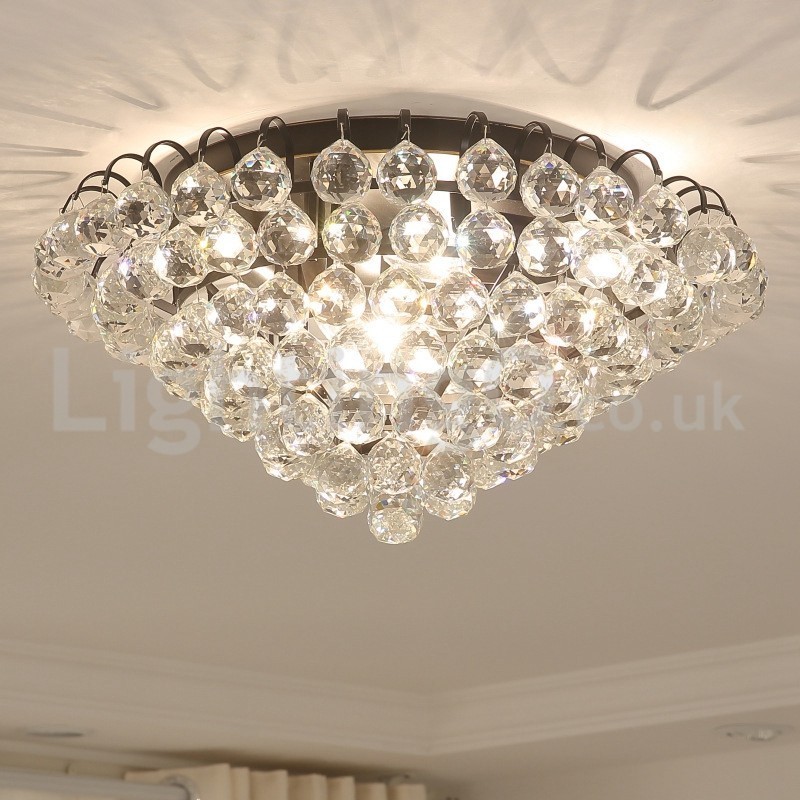 Súčasné okrúhle krištáľové zapustené stropné svietidlá 30 cm 55 cm