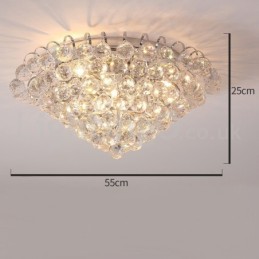Súčasné okrúhle krištáľové zapustené stropné svietidlá 30 cm 55 cm