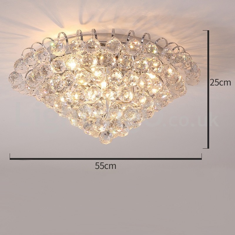 Súčasné okrúhle krištáľové zapustené stropné svietidlá 30 cm 55 cm