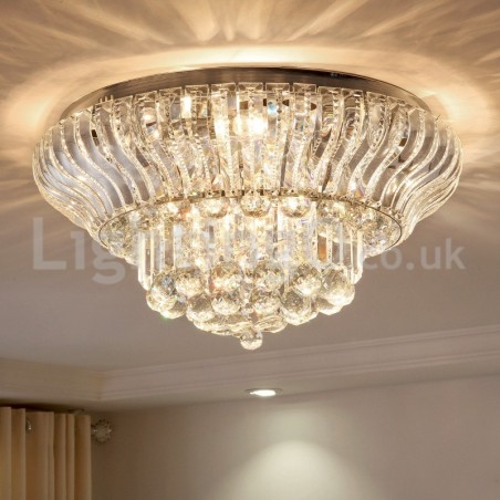 Súčasné moderné 38 cm 57 cm okrúhle krištáľové stropné svietidlá na zapustenú montáž Súčasné moderné 38 cm 57 cm okrúhle krištáľové stropné svietidlá na zapustenú montáž
