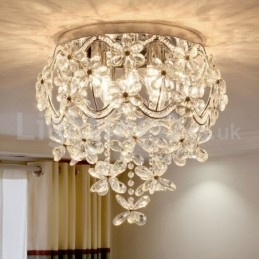 Moderné módne 48 cm okrúhle krištáľové stropné svietidlá na zapustenú montáž