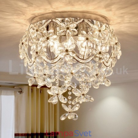 Moderné módne 48 cm okrúhle krištáľové stropné svietidlá na zapustenú montáž Moderné módne 48 cm okrúhle krištáľové stropné svietidlá na zapustenú montáž