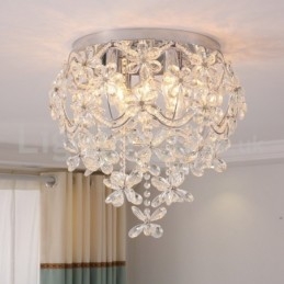 Moderné módne 48 cm okrúhle krištáľové stropné svietidlá na zapustenú montáž