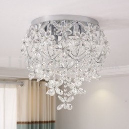 Moderné módne 48 cm okrúhle krištáľové stropné svietidlá na zapustenú montáž