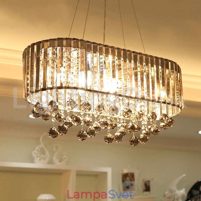 Cenovo dostupný luxusný obdĺžnikový krištáľový luster
