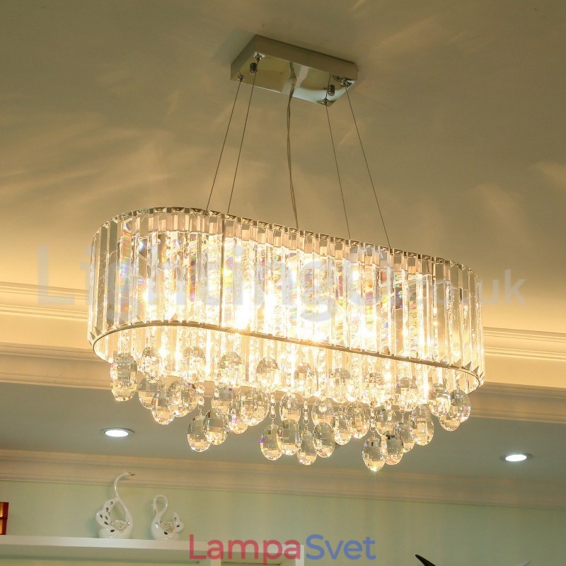 Cenovo dostupný luxusný obdĺžnikový krištáľový luster