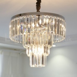 Elegantné lacné moderné 4-vrstvové okrúhle krištáľové závesné svietidlo